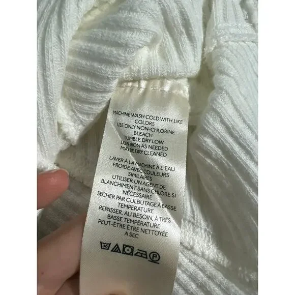 We The Free Free People White Ribbed Sculpted Tank Top L Stretch Fitted Corset - Picture 5 of 7